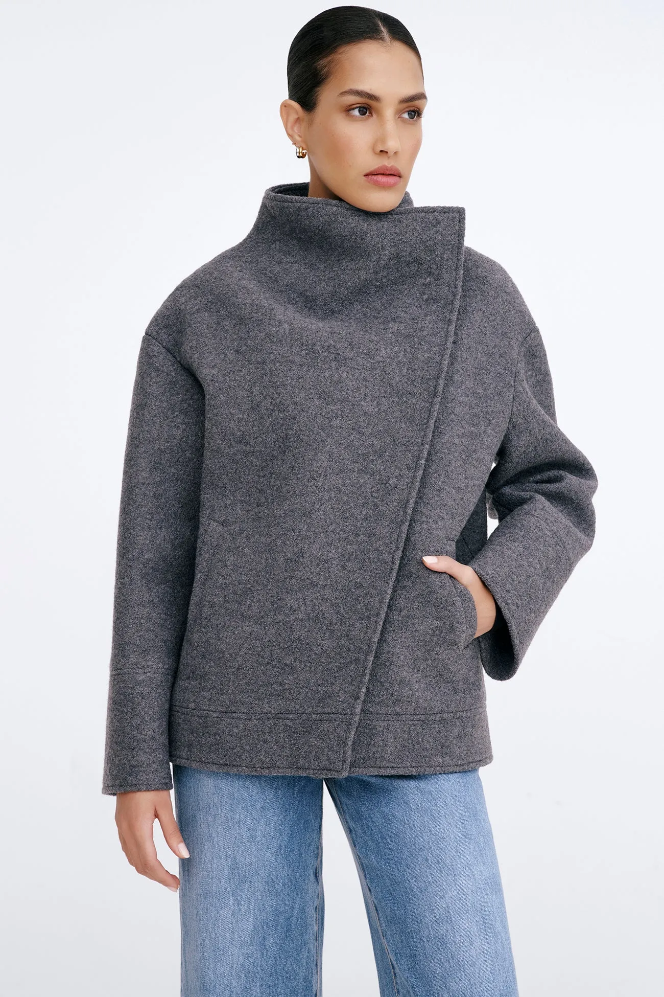 Insulated Layer abrasion resistant coating Melanie Wool Coat