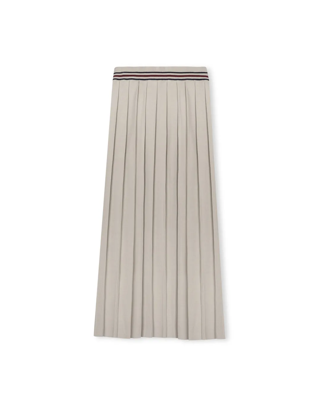Melo Knit Pleated Maxi Skirt Neutral Tones Soft Lines