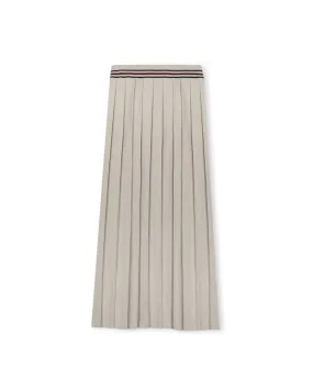 Melo Knit Pleated Maxi Skirt Neutral Tones Soft Lines