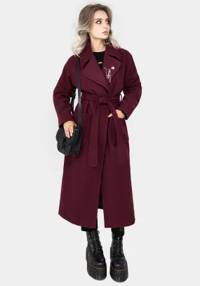 Meltdown Oversized Coat with Brooch - Red SlimSilhouette