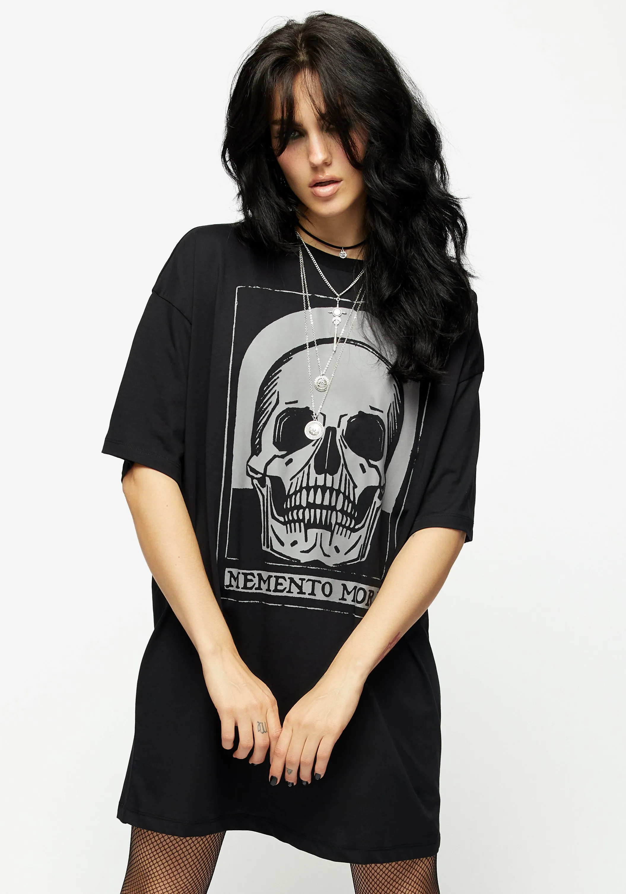 Elegant holiday wear Bold Structure Memento Mori Tee Dress