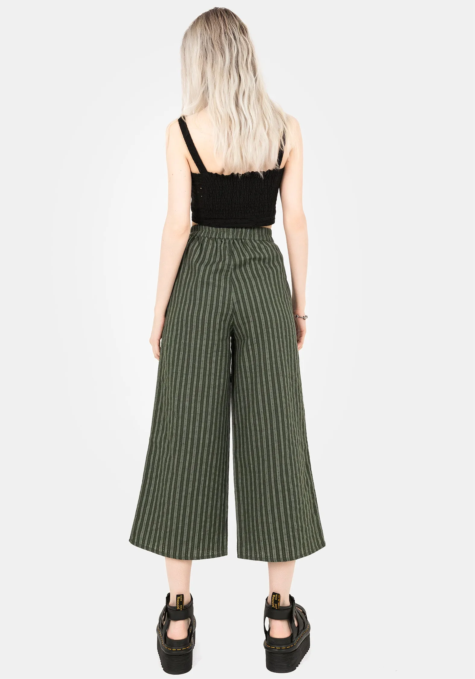 Memorantia Wide Leg Culottes - Green Fashion Mood Clean Finish