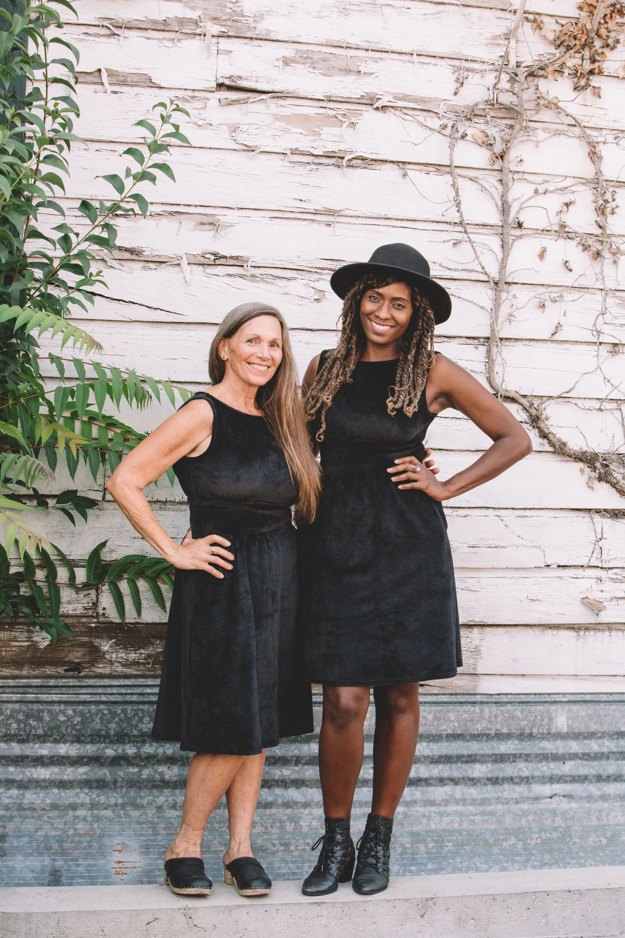 Style Forward Mere Dress in Black Ribbed Velvet