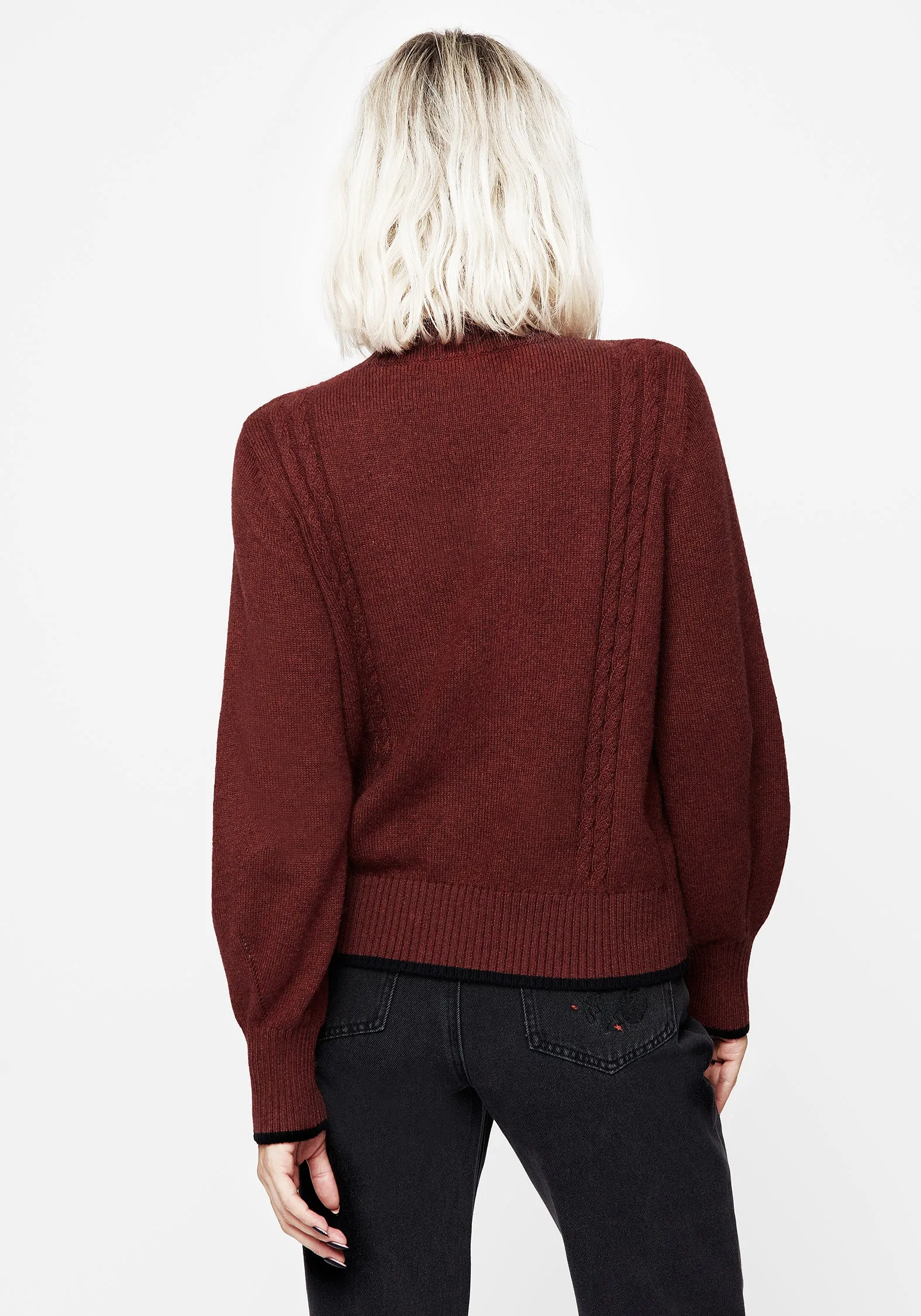 Foxfire Embroidered Cable Knit Cardigan Classic Layer