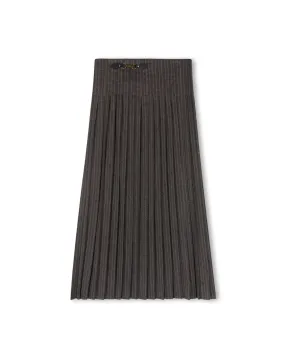 Buckle Detailed Pleated Maxi Skirt Sleek Appeal