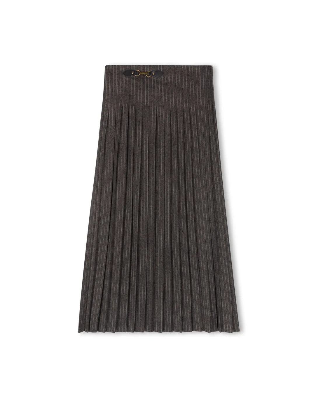 Buckle Detailed Pleated Maxi Skirt Minimal Touch Smart Edge