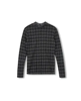 Stretchable Collar Band Mesh Turtleneck