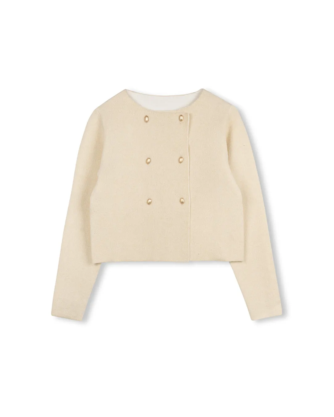 Simple Comfort Metallic Knit Double Breasted Blazer