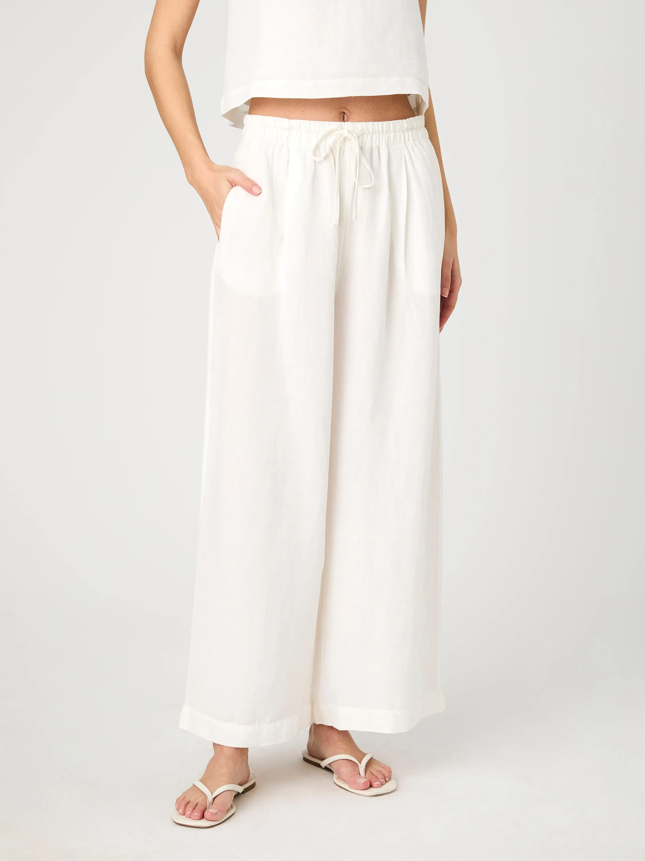 Birdie Linen Wide Leg Trouser Fashionable Waist Abrasion resistant