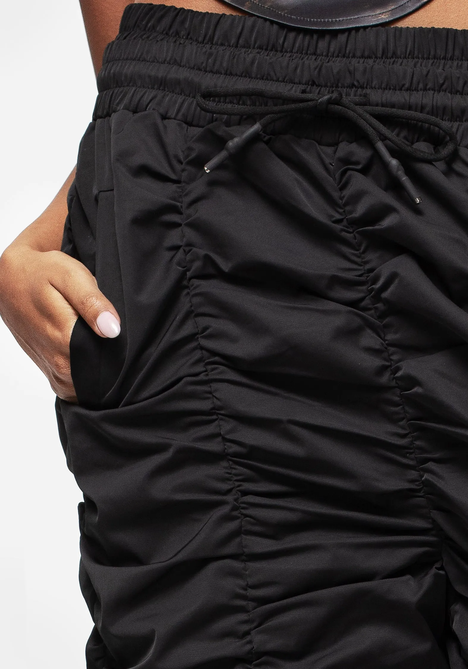 Seasonal Drop Shockwork Ruched Wide Leg Trousers