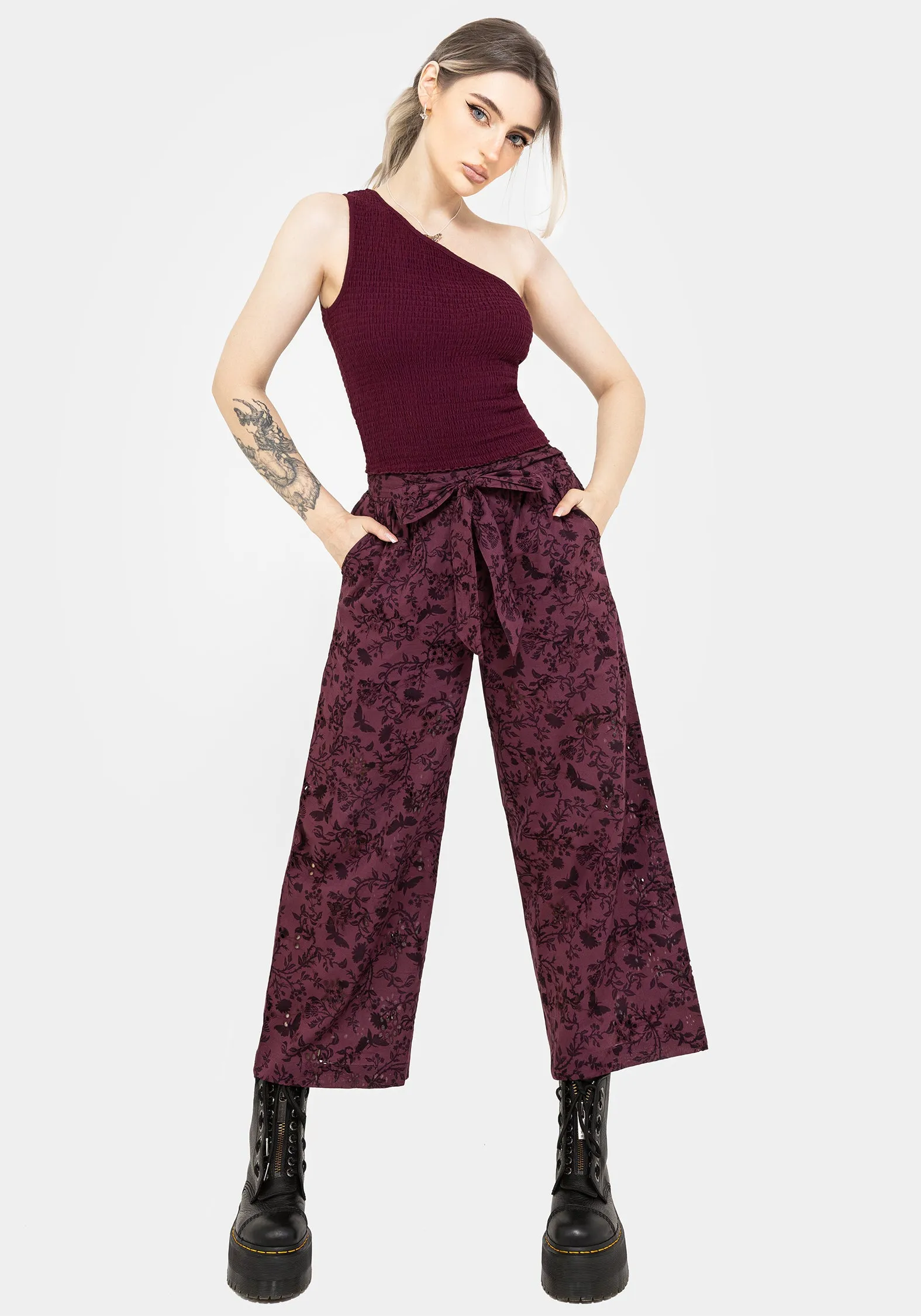 EcoFriendlyDye PlushLining Midsommar Cotton Asymmetric Shirred Top