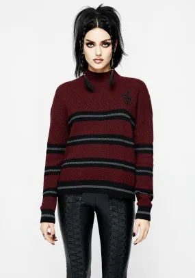 Mimic Striped Knit Jumper Plush Texture Stretch Knit Backing