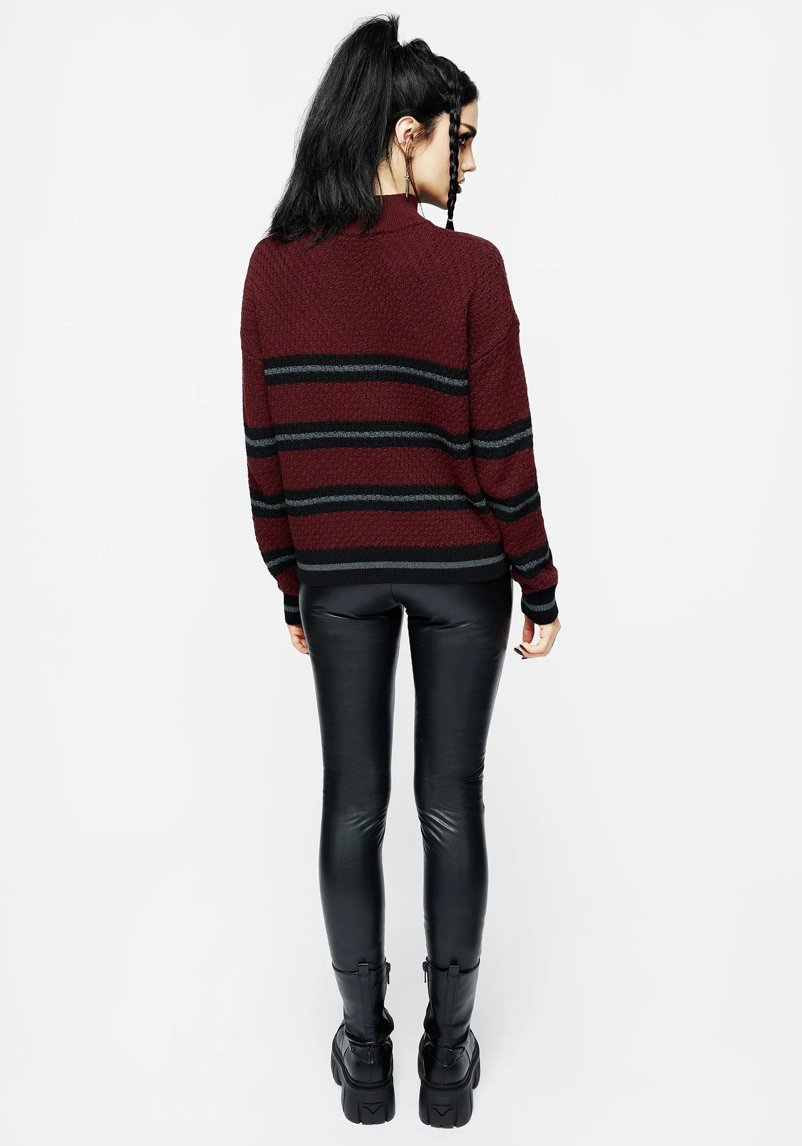 Cold Look Outer Comfort Mimic Striped Knit Jumper