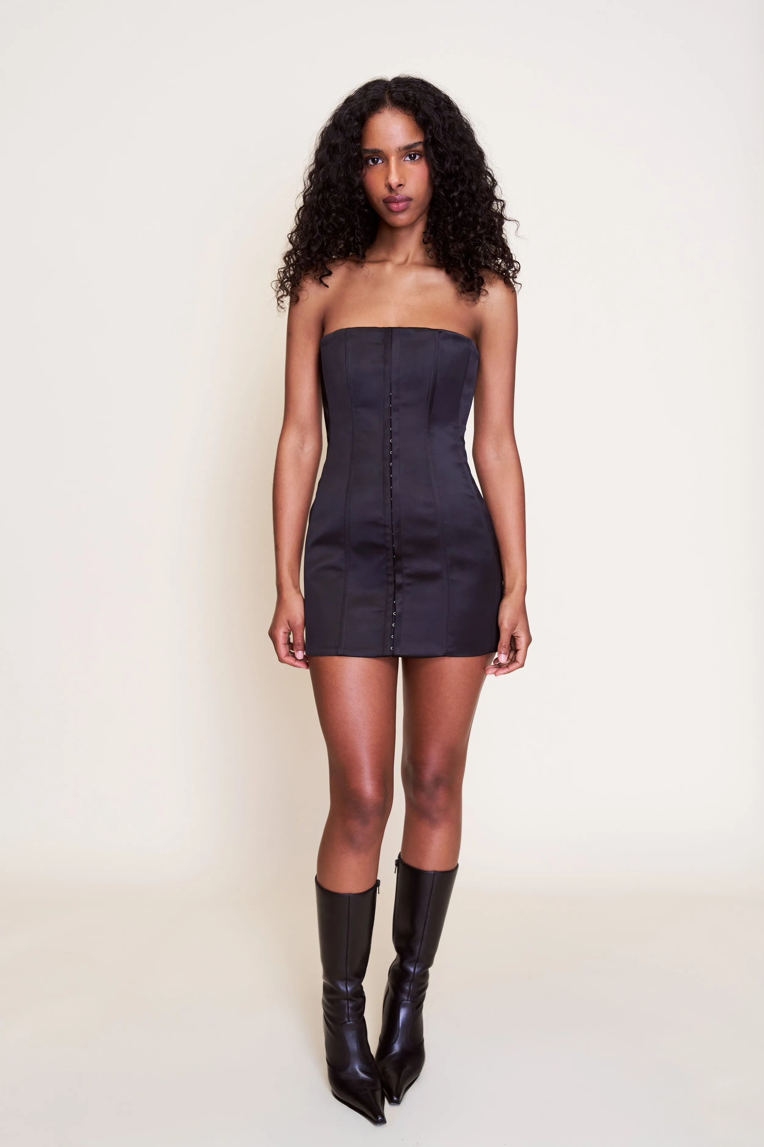 Chic Casual Wear Sleek Silhouette Satin Corset Dress