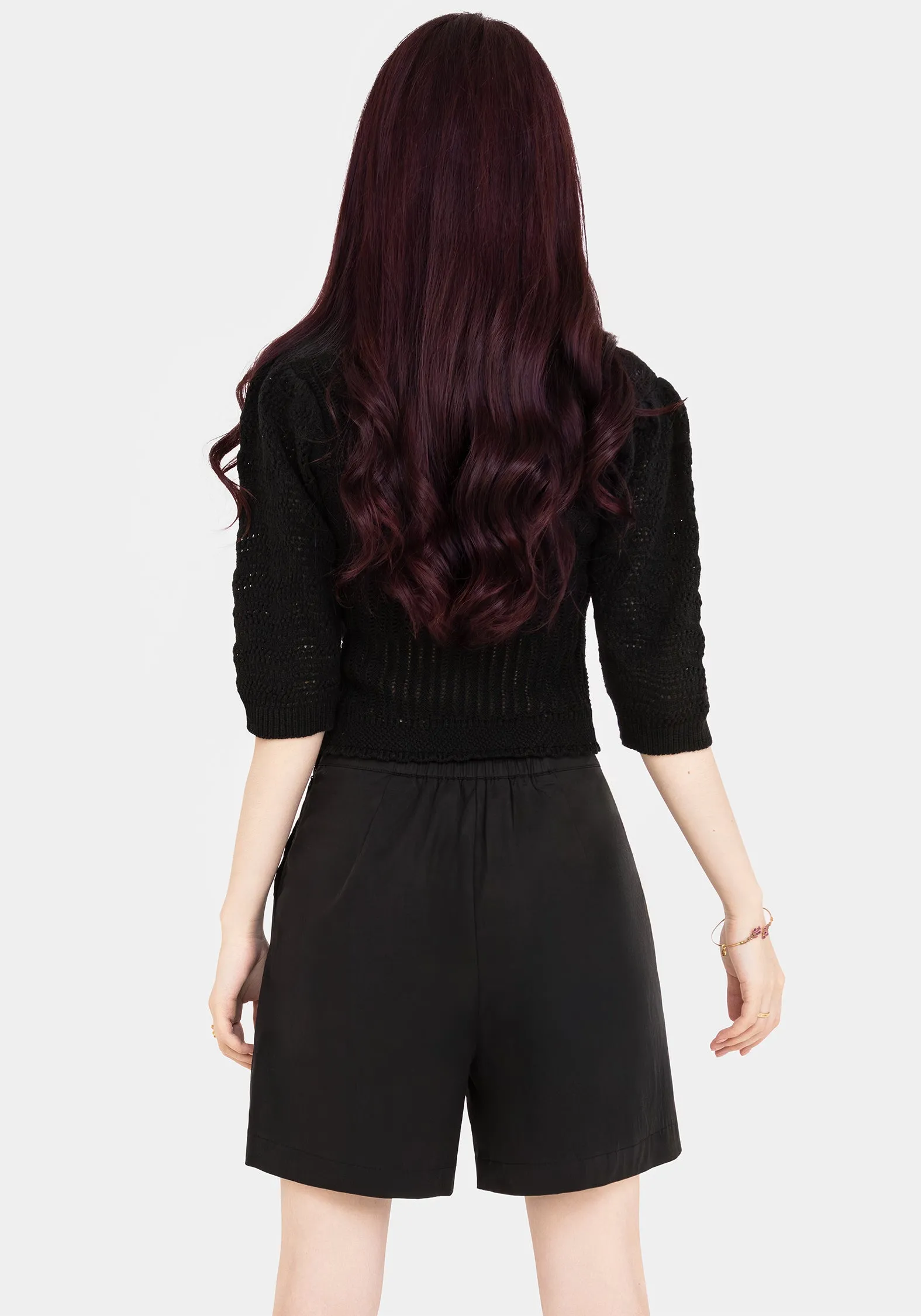 Simple Layer Laid Back Look Abellona Embroidered Belted Short