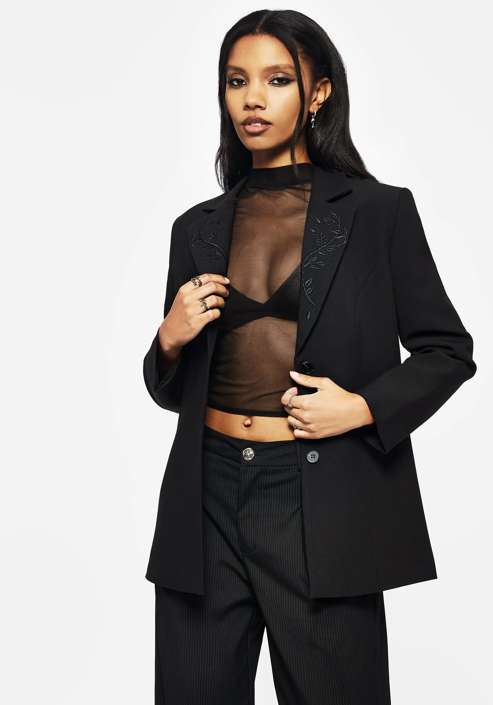 Zelda Pinstripe Tailored Balloon Trousers Casual Chic Look TaglessDesign