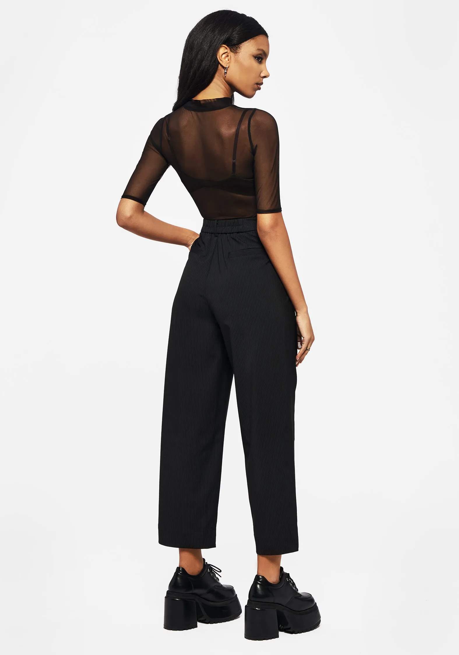 Zelda Pinstripe Tailored Balloon Trousers WaterRepellent