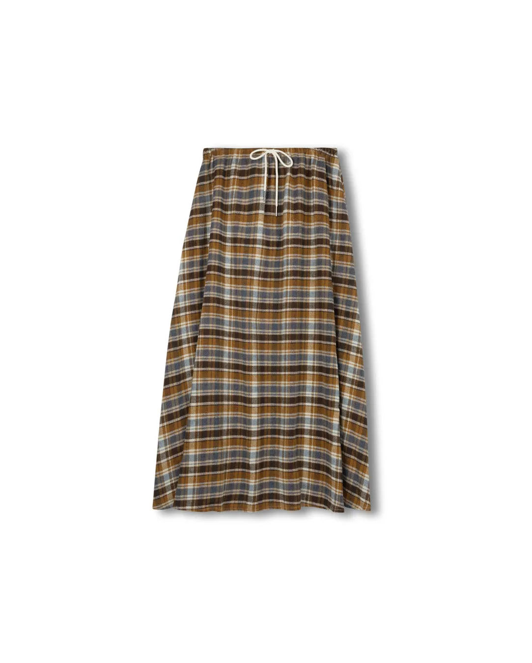 Adjustable Ties Push Button Closure Cresto Plaid Skirt