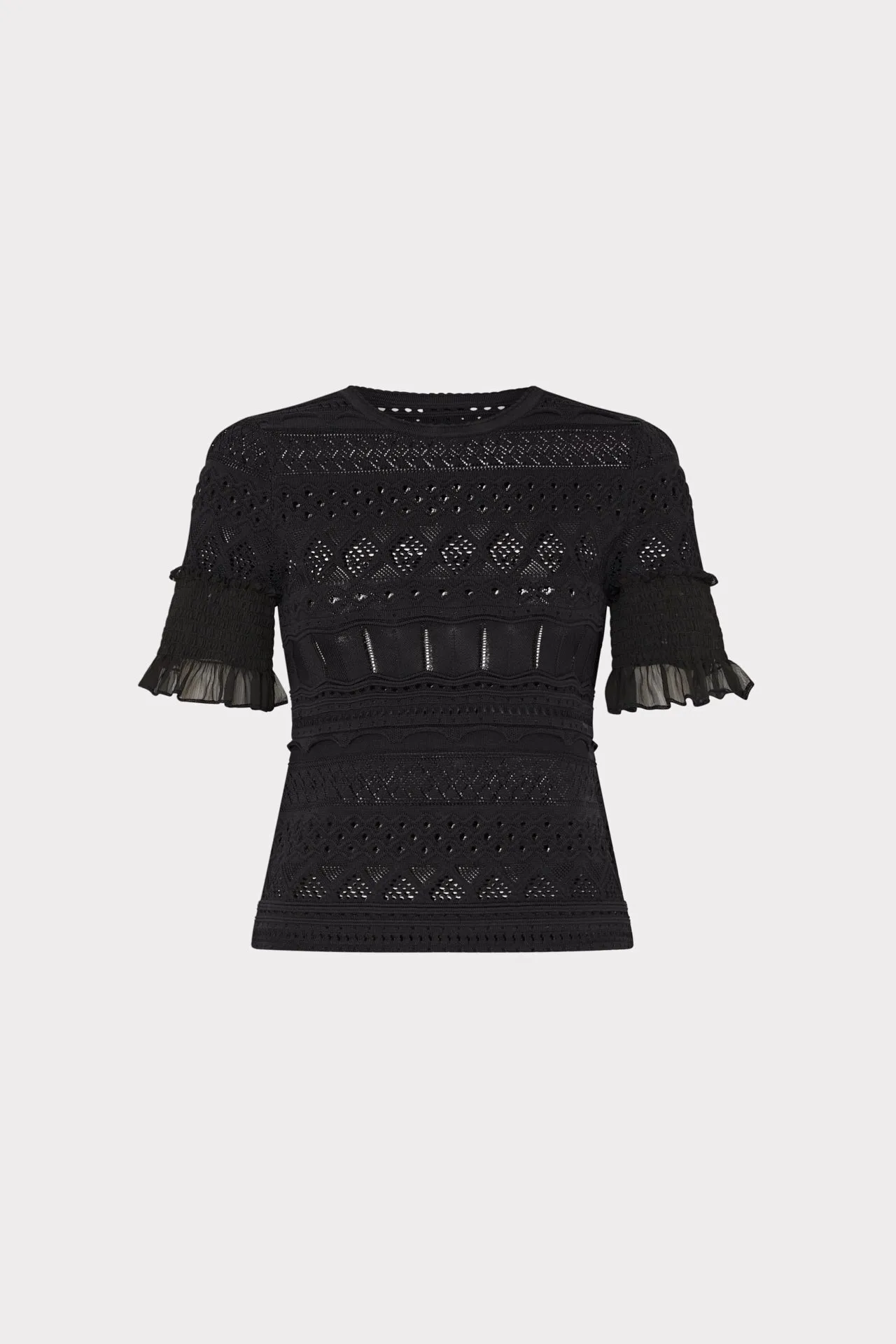 Interlock Weave NonChafe Lining Smocked Finish Pointelle Top