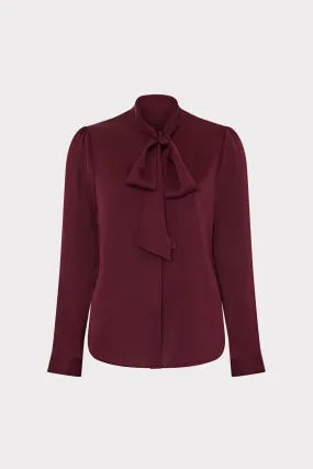 Tie Neck Silk Blouse Formal Tank