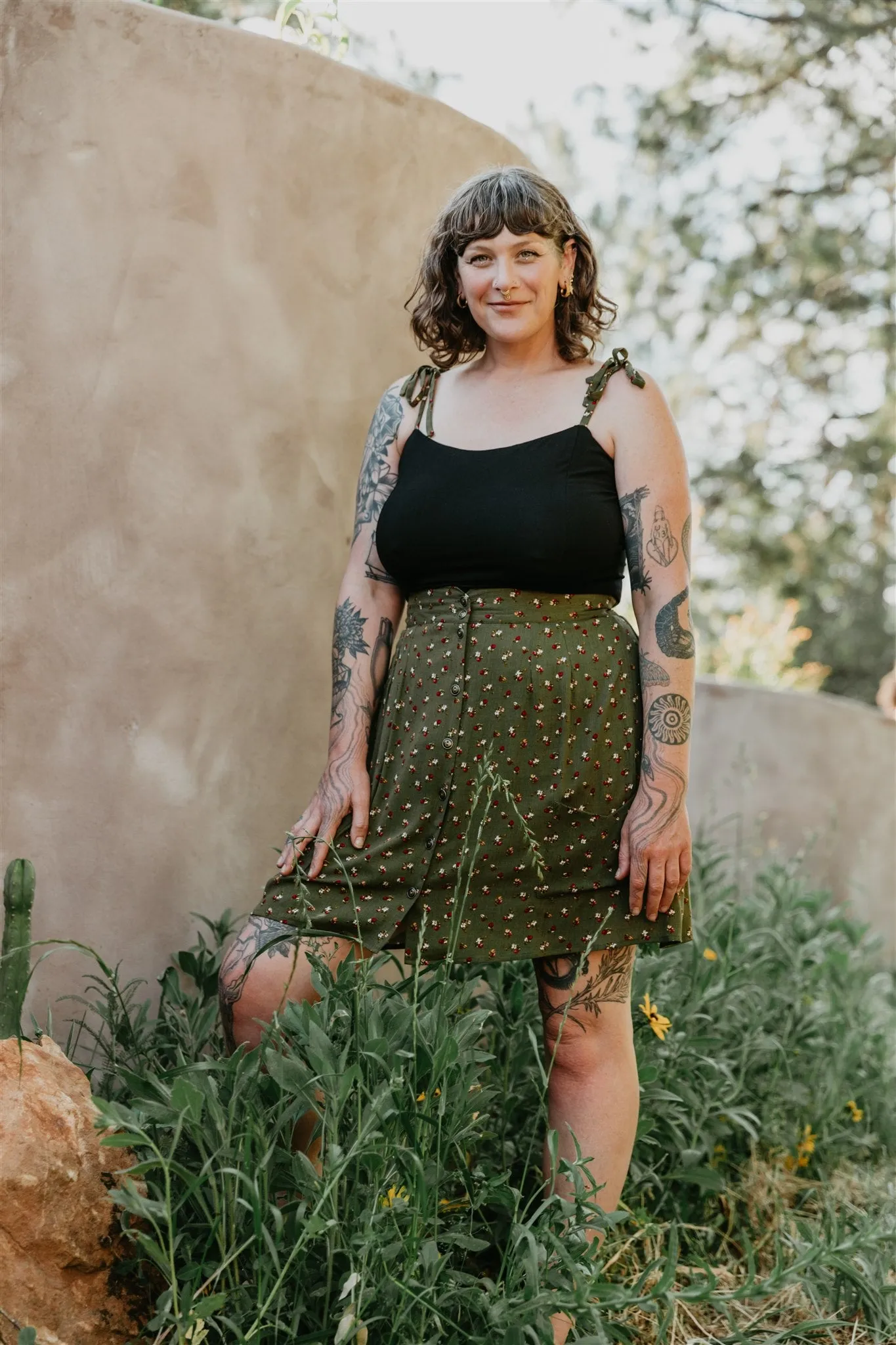 Soft Texture Minnie Top in Black Cotton Knit