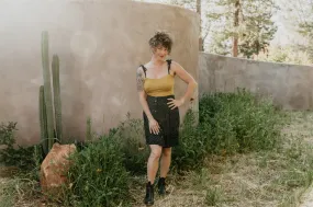 Snuggly Pieces Side Slit Design Minnie Top in Mustard Modal