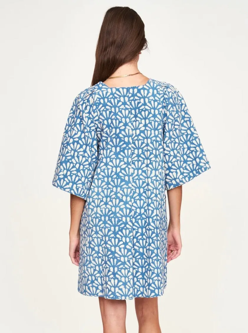 Mirth Short Dress Tellis in Indigo Travel Friendly
