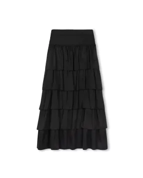 Mixed Print Tiered Skirt Pure Vibes