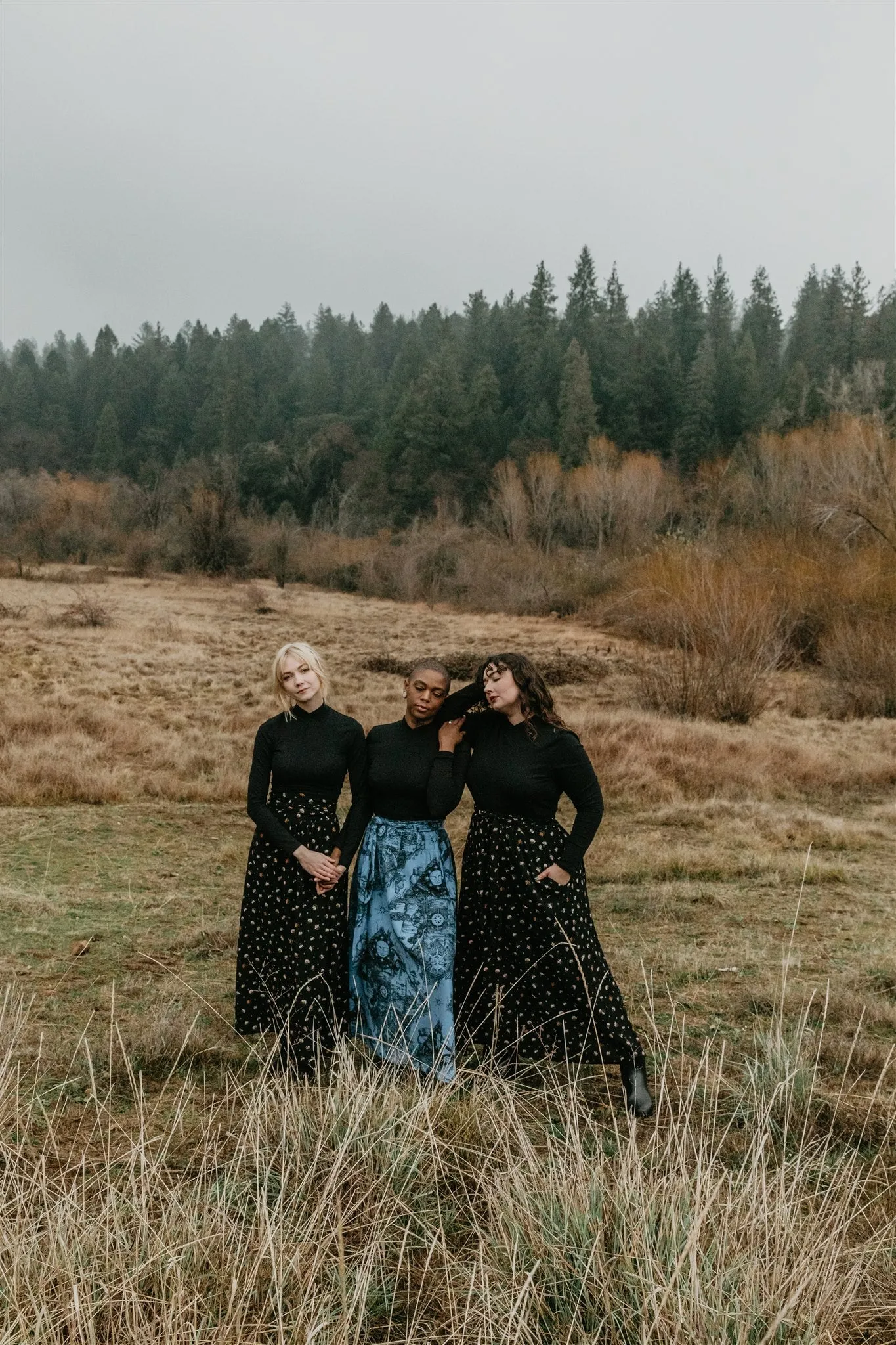 Mock Top in Black Elastic hem