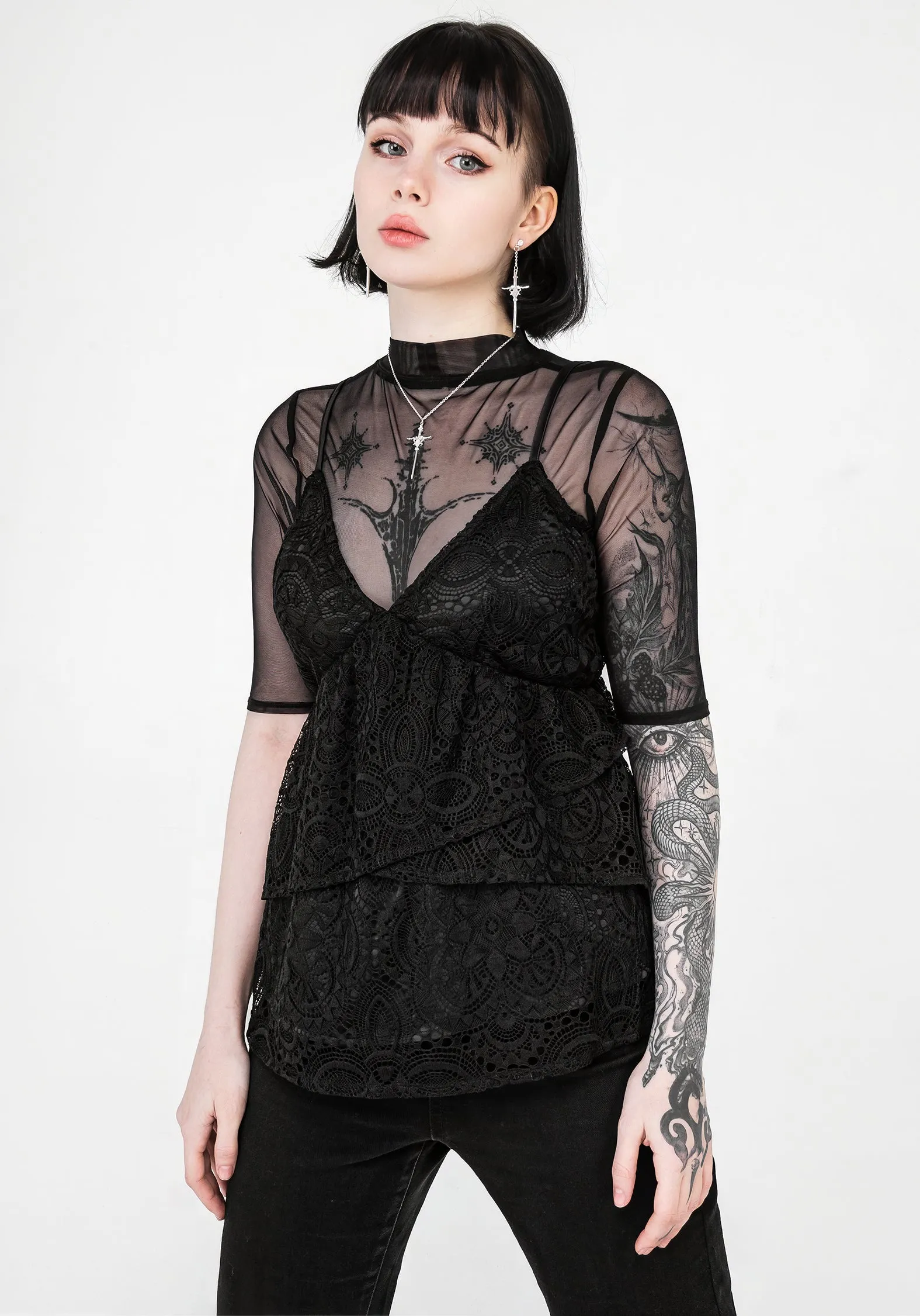 AntiPilling Double Stitched Hems Rumour Lace Cami Top