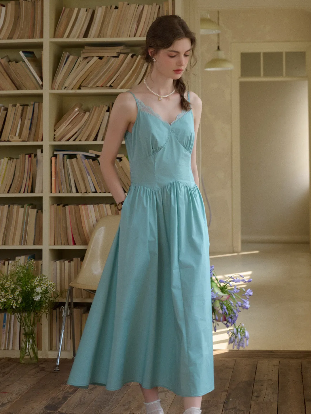 Saylor Lace Cotton Sleeveless Dress Modern Staple