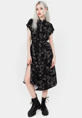 Bracken Tie Waist Midi Shirt Dress Poised Vibe Decorative-Design