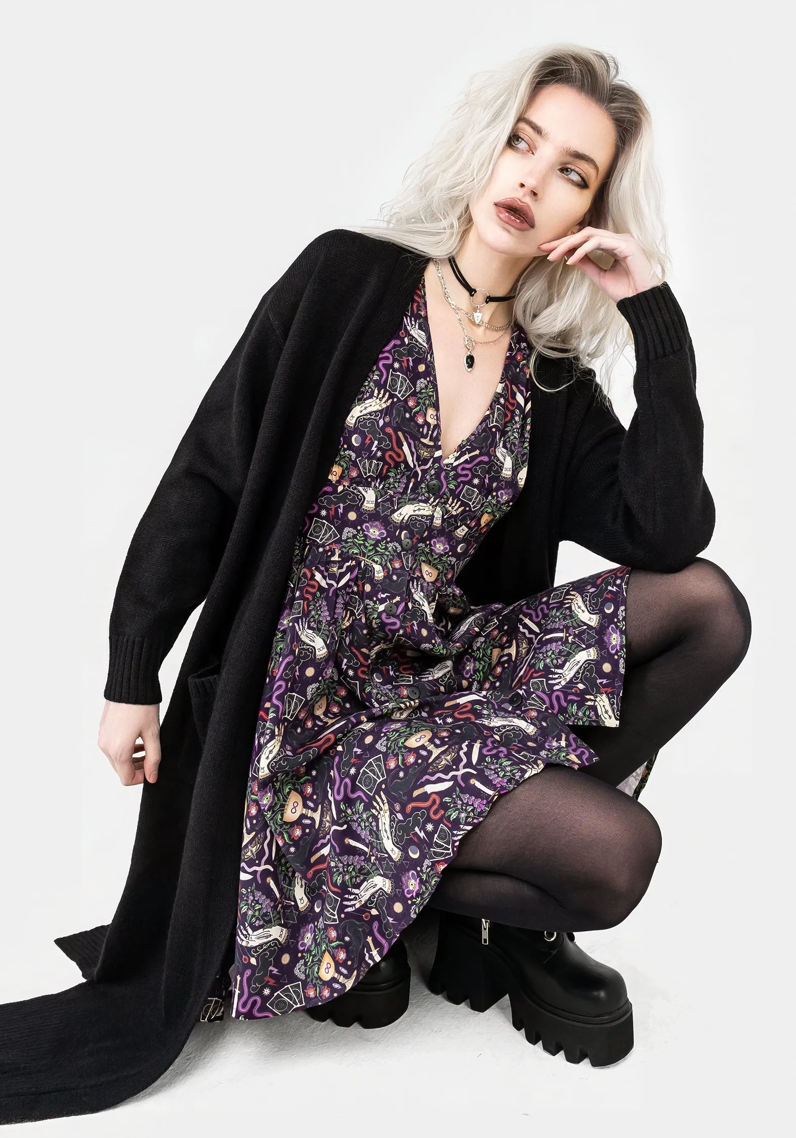 Modern Mystic Button Up Mini Dress Rose Flush Back Detail