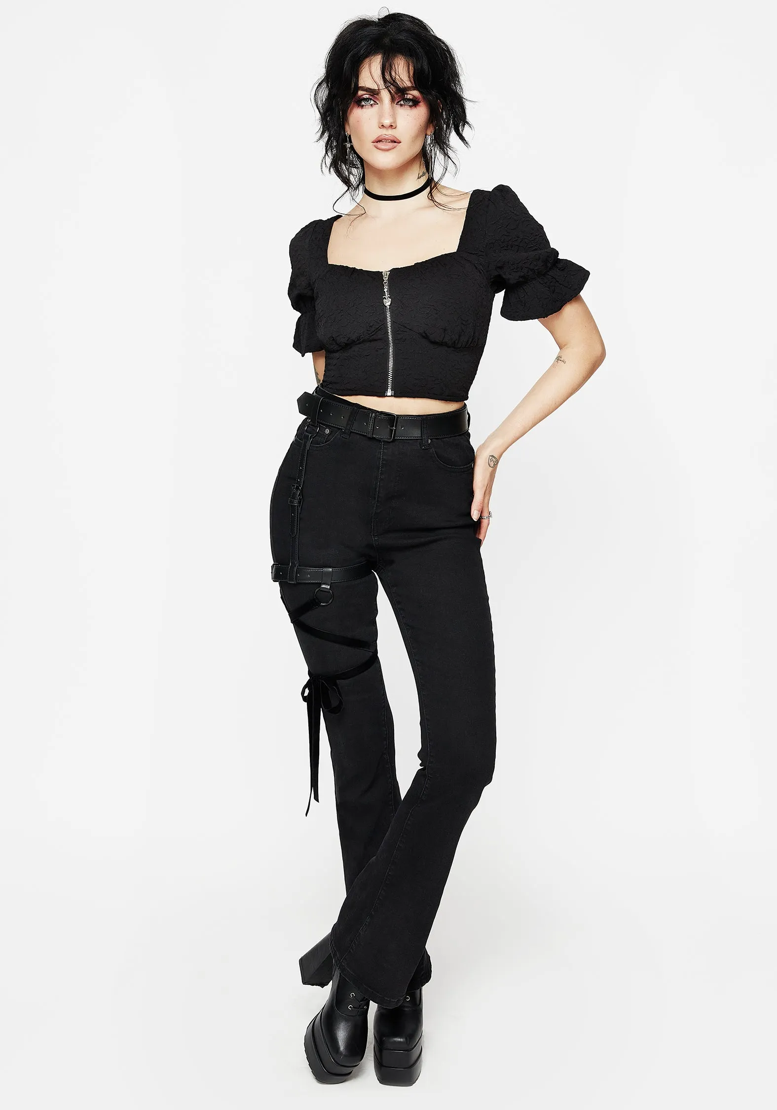 Betrayal Zip Up Crop Top Comfortable Style