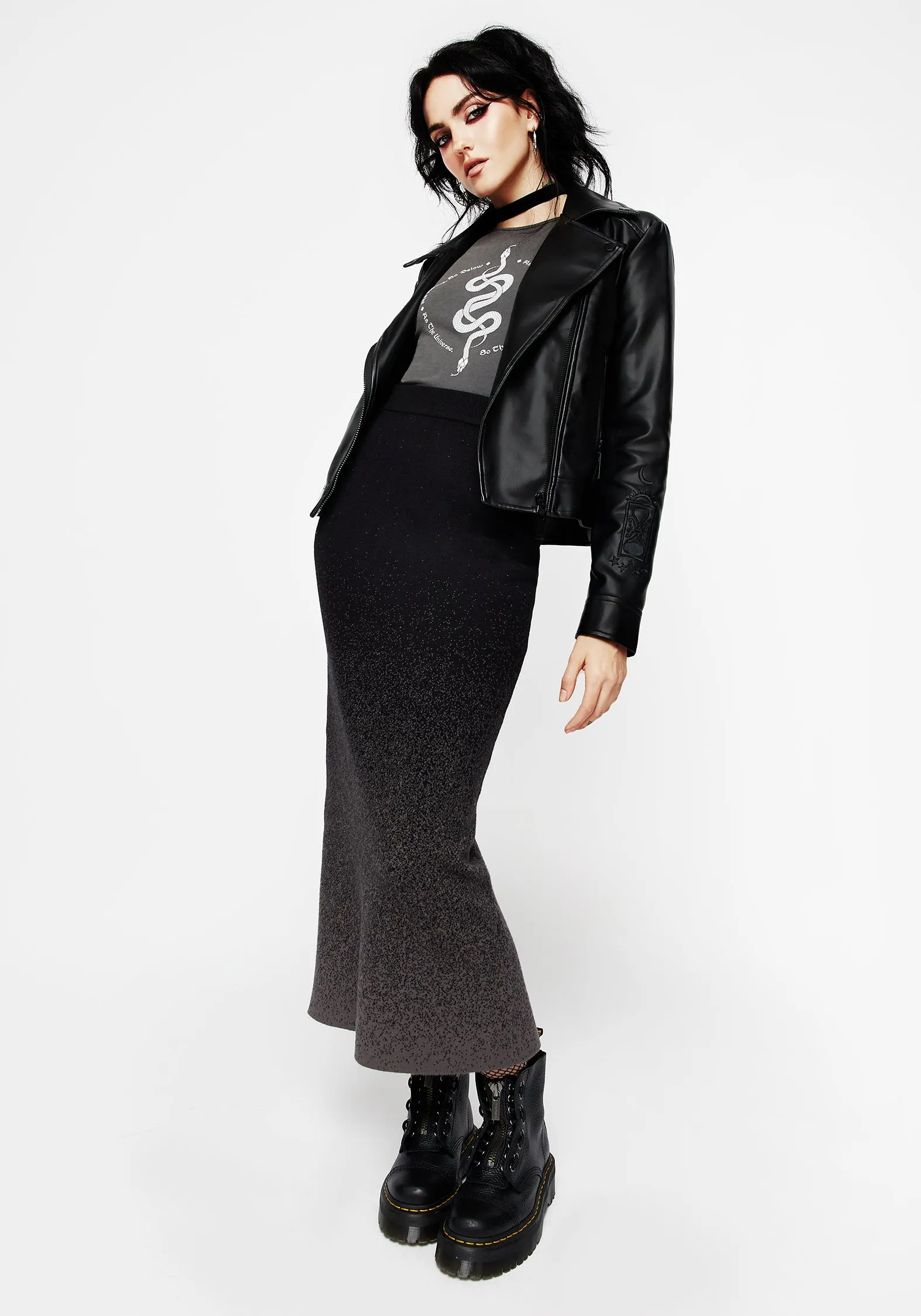 Nightjar Ombre Knit Mermaid Maxi Skirt Non Chlorine Bleach Safe