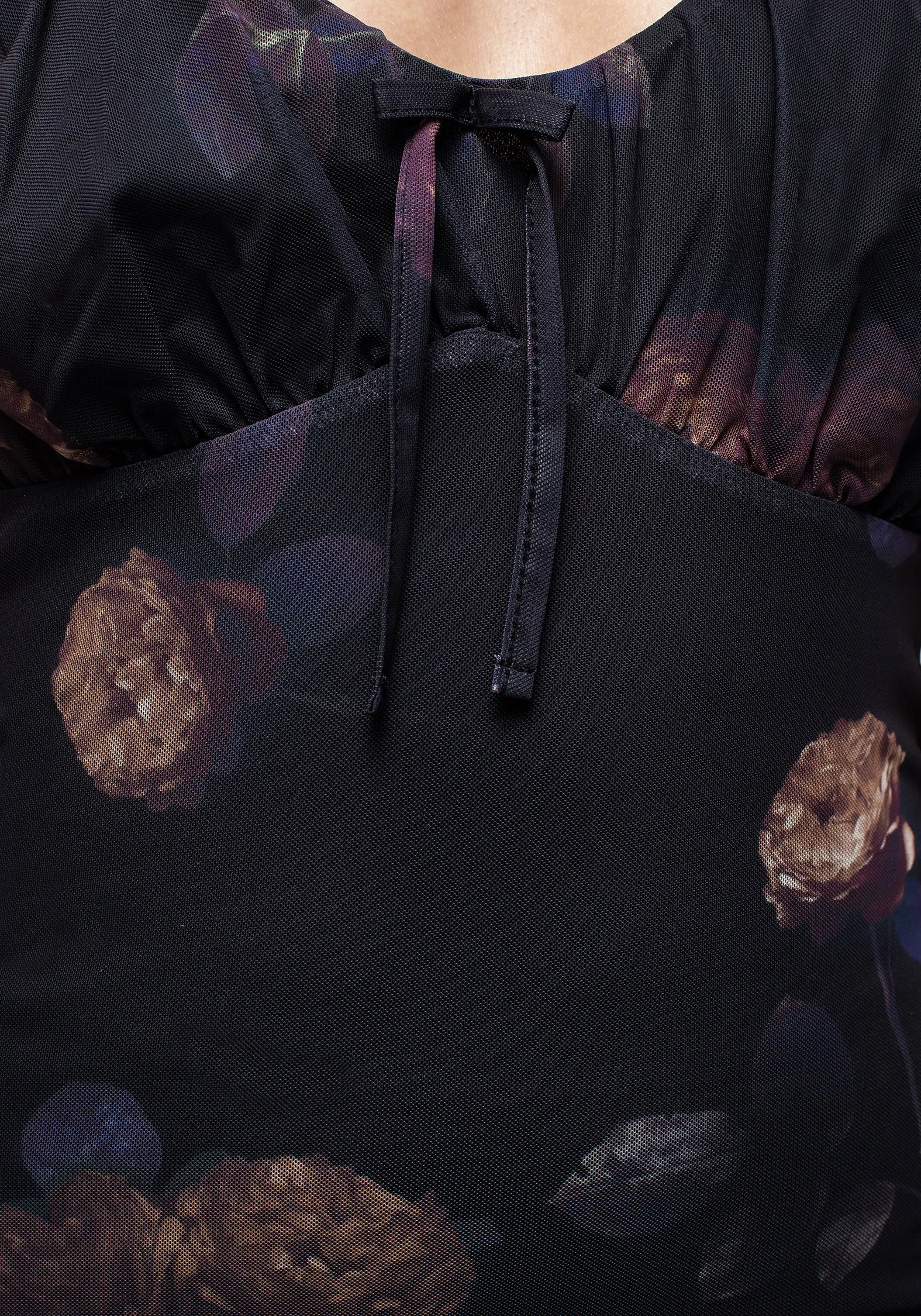 Monica Floral Mesh Midi Dress Mood Glow Practical work-to-play piece