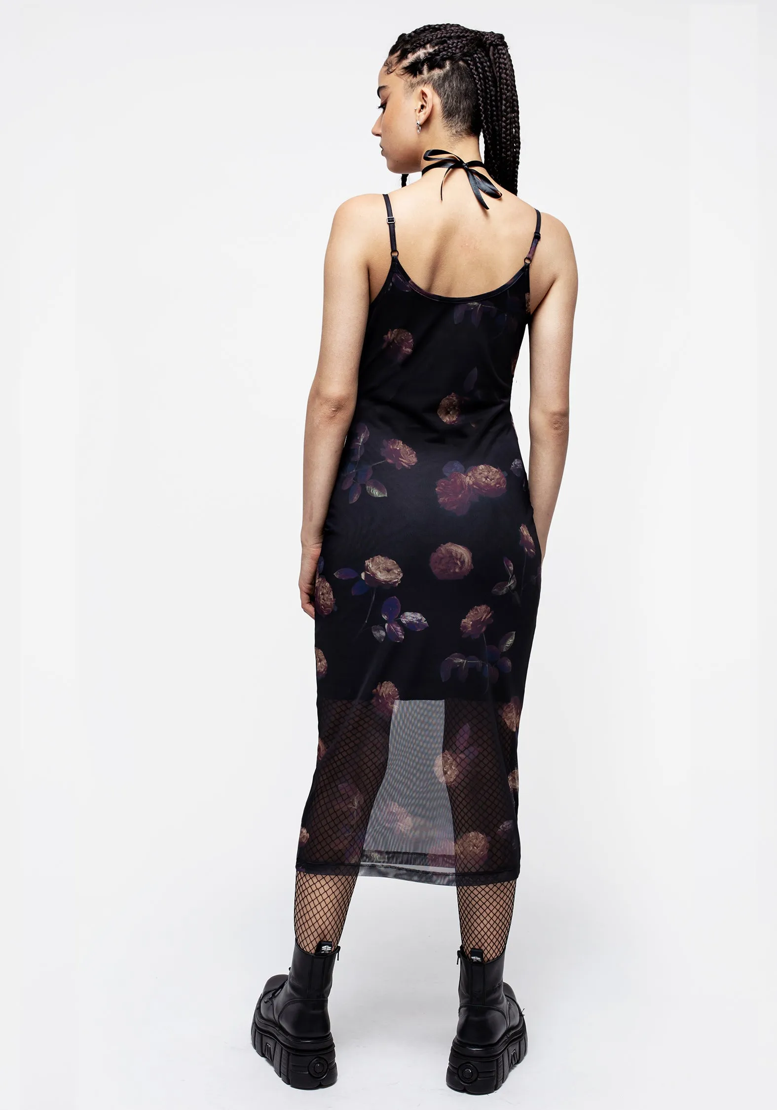 Outdoor Vibe Monica Floral Mesh Midi Dress