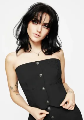 Moonbow Embroidered Strapless Tailored Waistcoat Odor Resistant Finish