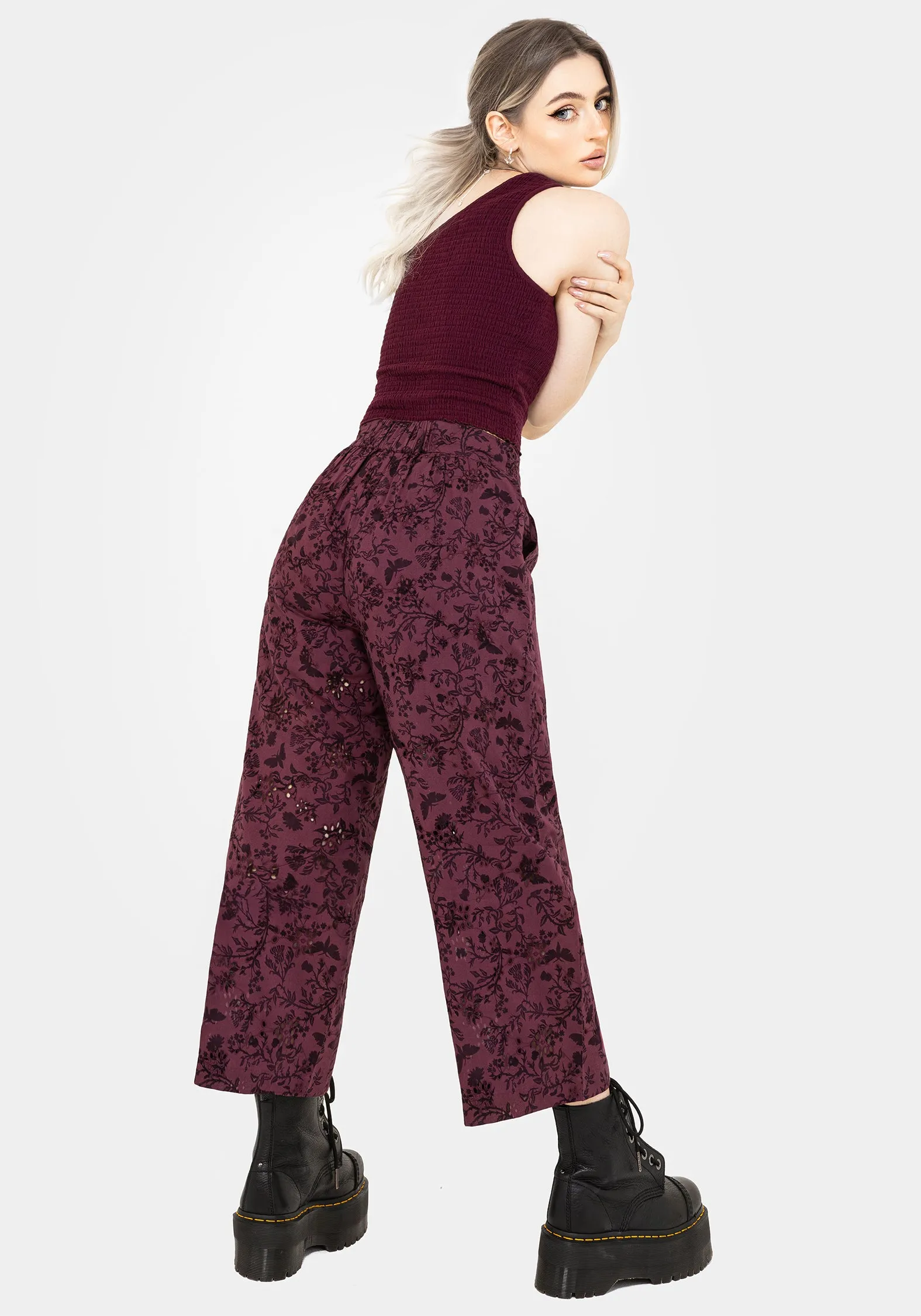 Morgana Cotton Broderie Tie Waist Culottes Flared hem Style Preview
