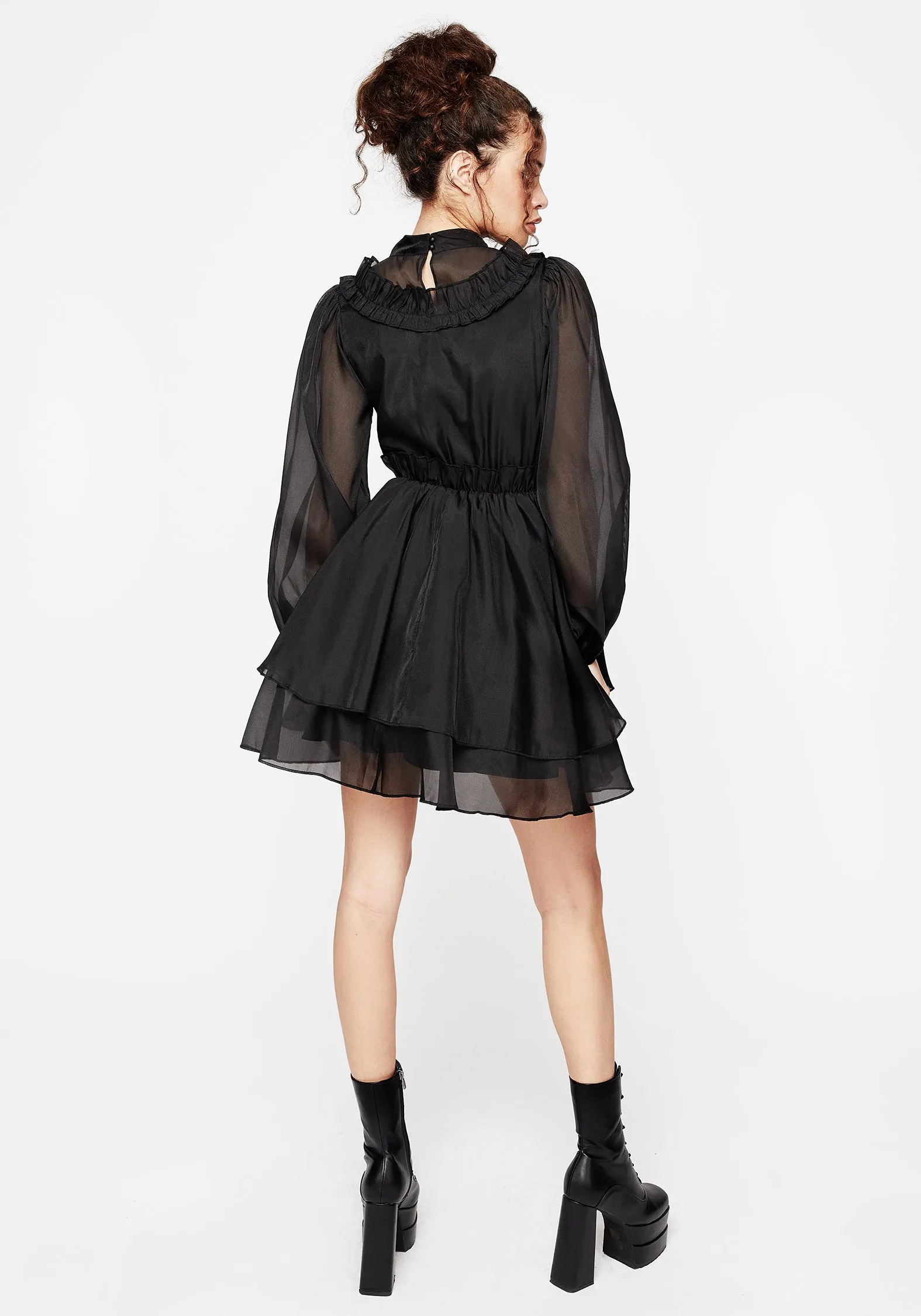 Morose Layered Frill Mini Dress All-Season Comfort