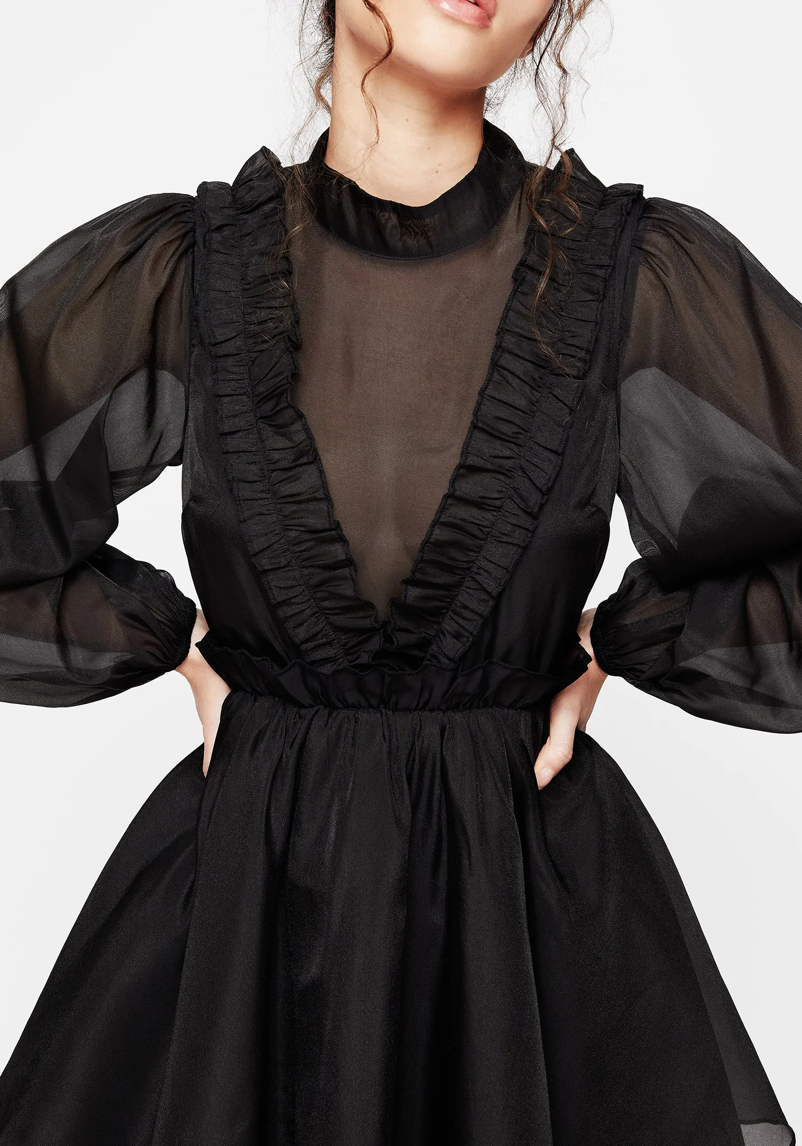 Compressible Effortless Wear Morose Layered Frill Mini Dress