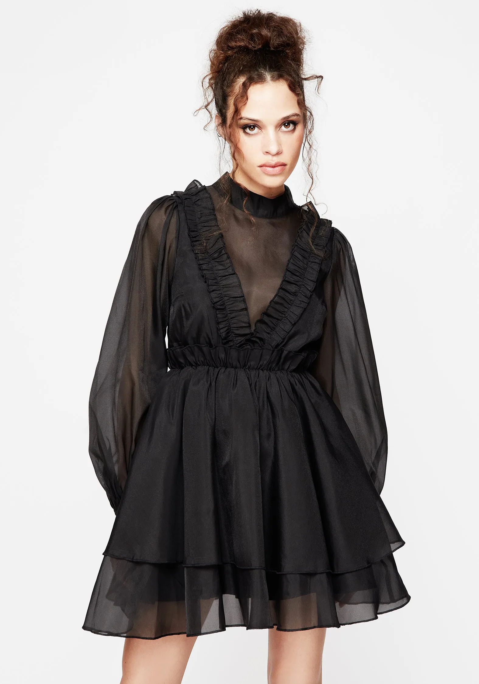 Layer Light Music-Concert Morose Layered Frill Mini Dress