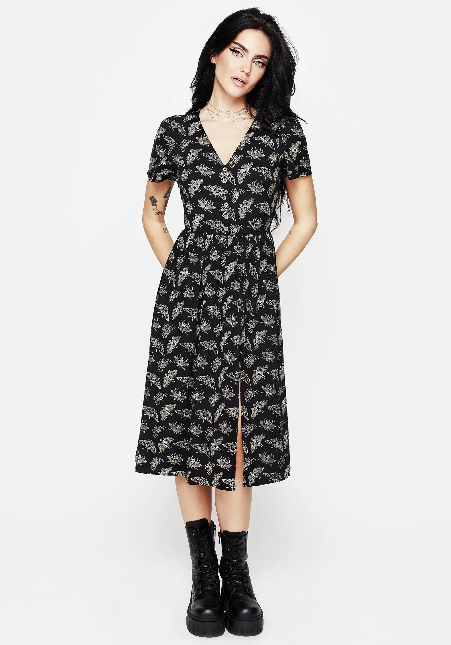 Mortmoth Short Sleeve Midi Dress Casual Feel