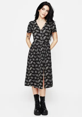 London Girl Mortmoth Short Sleeve Midi Dress