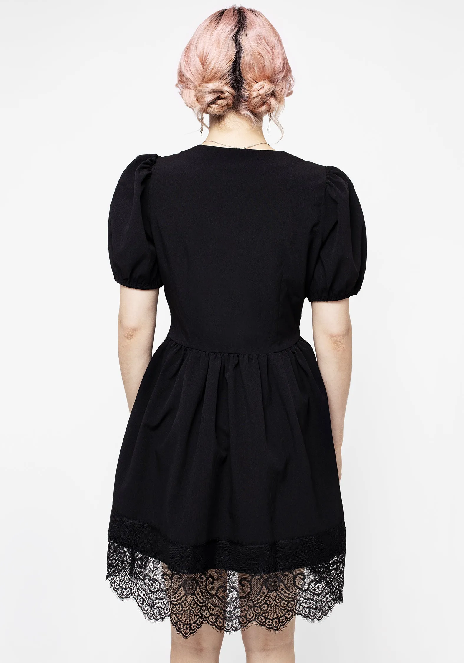 Mortuary Lace Button Up Mini Dress Urban Favorite Sheer Light