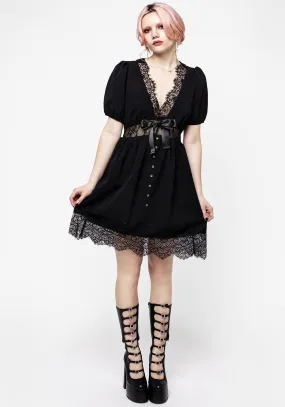 Mortuary Lace Button Up Mini Dress Casual chic outfit Fashion Glow