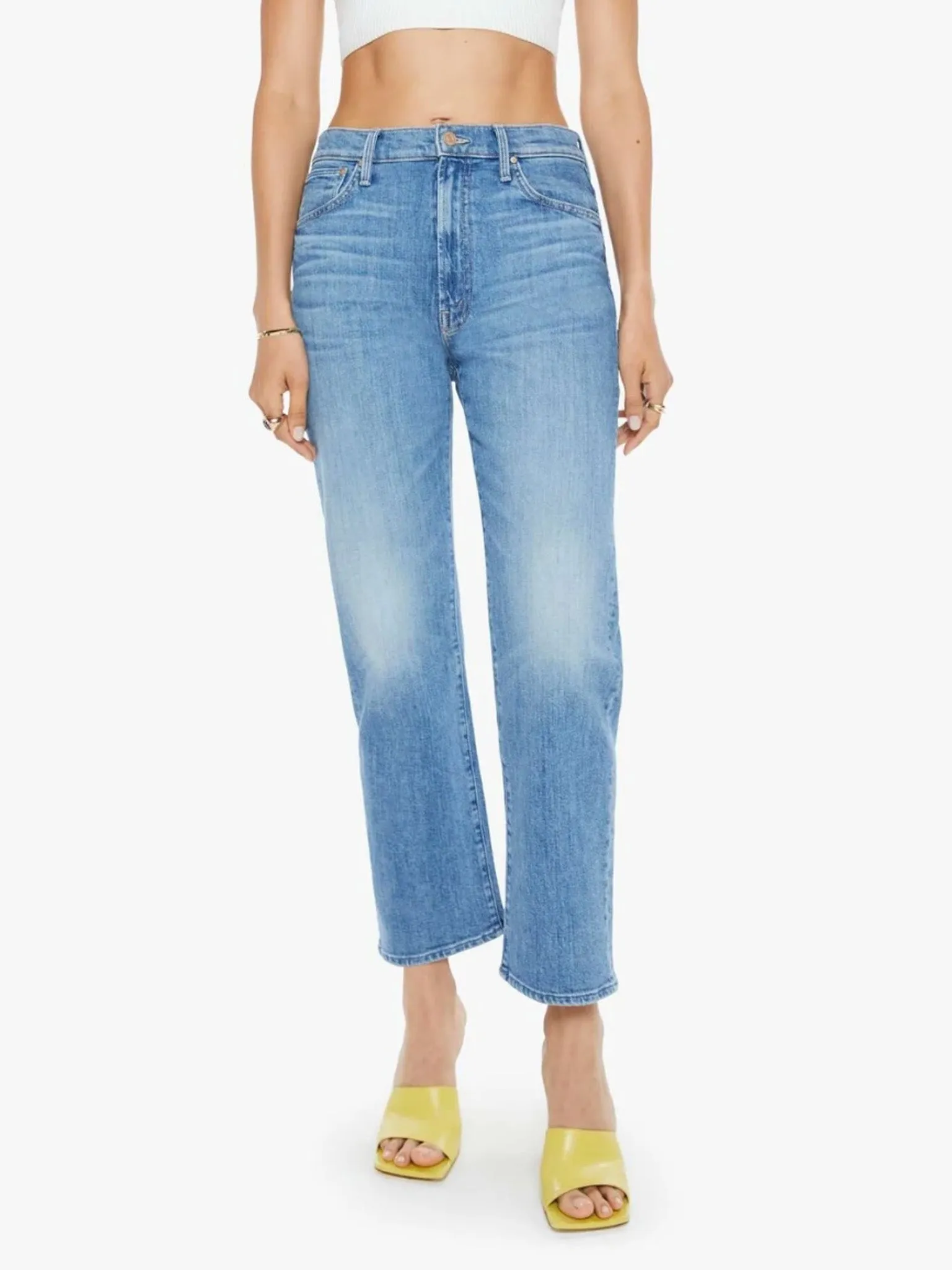 Mother The Ditcher Zip Crop- Boogie Down Eco Conscious Denim