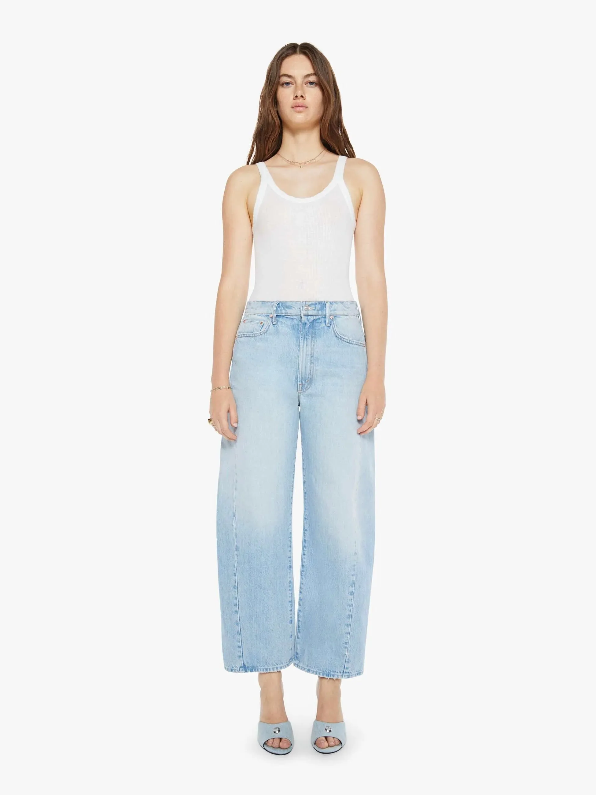 Mother The Full-Pipe Flood - Back Pedal Weekend Getaway Stylish Eco Friendly Denim