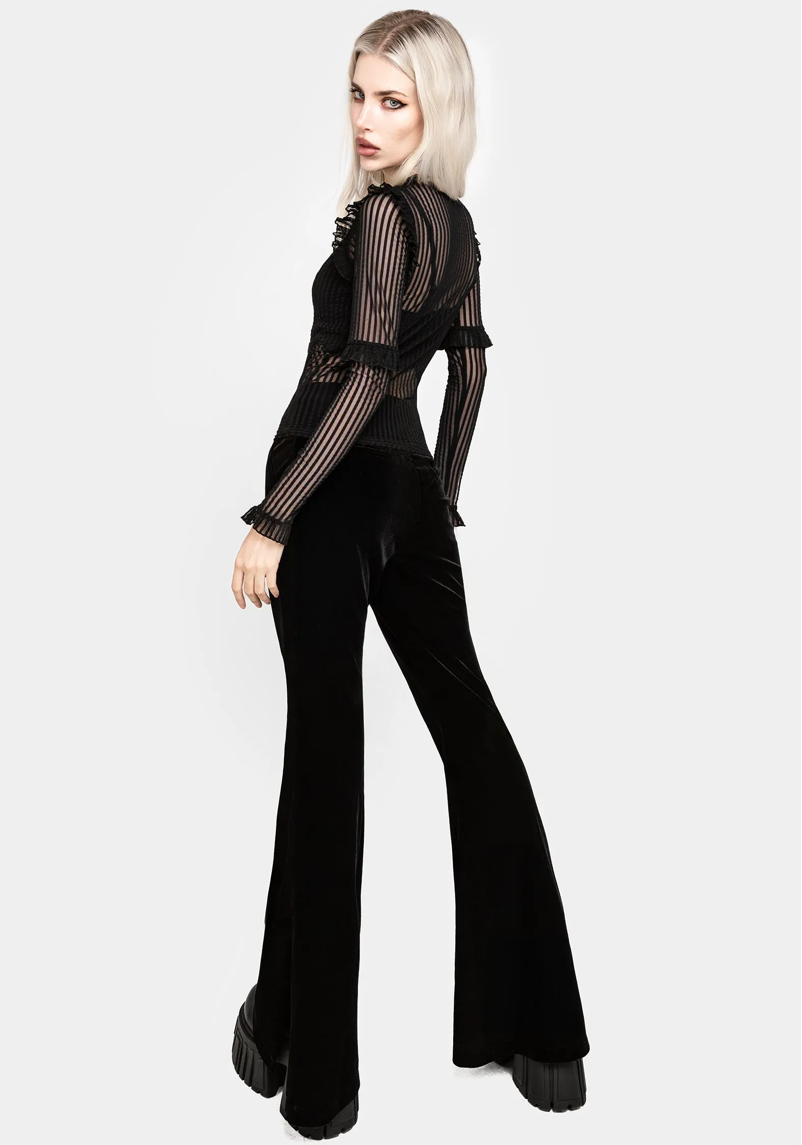 Tagless Design Mourning Ruffle Top