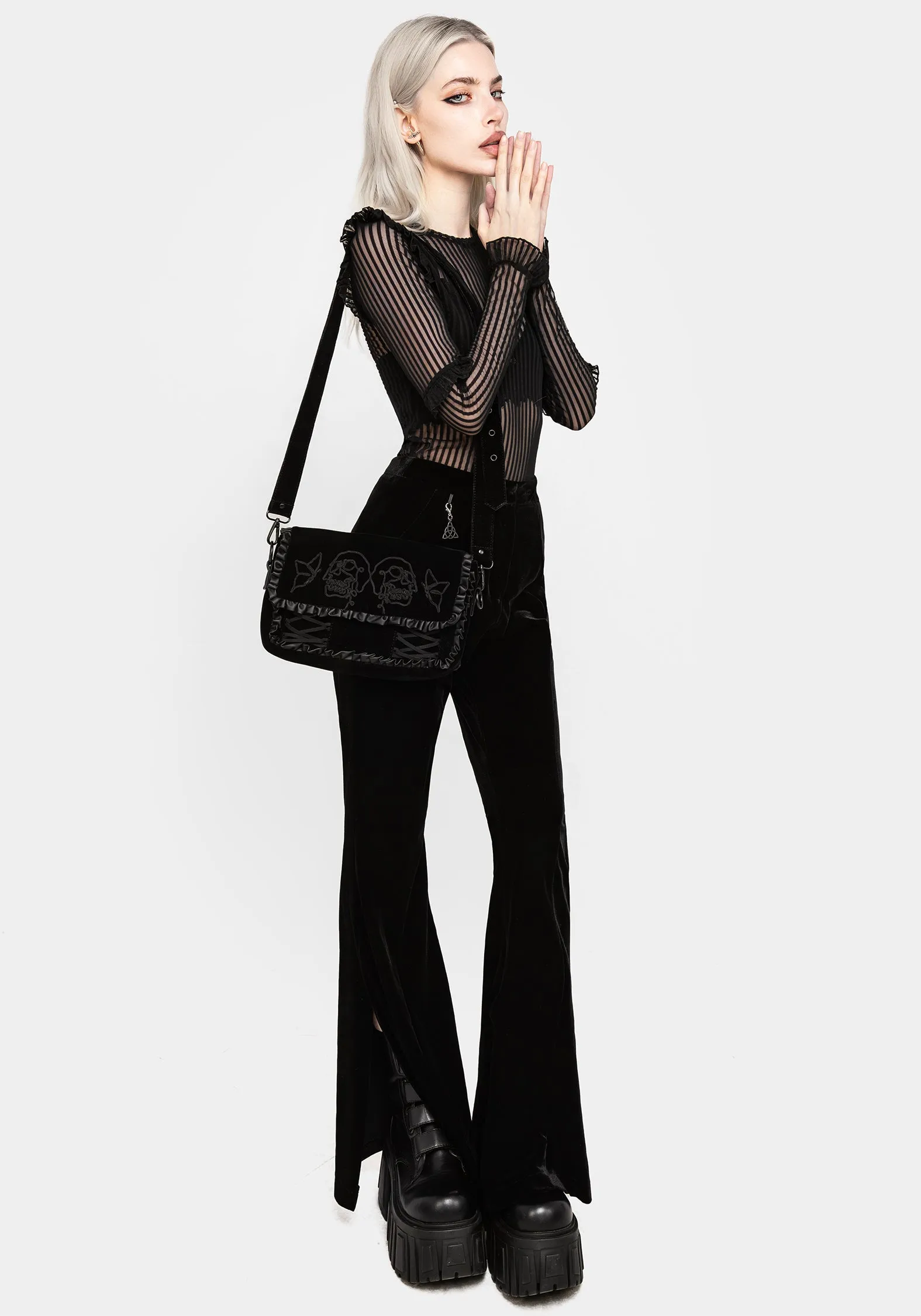 Soft Touch Mourning Ruffle Top